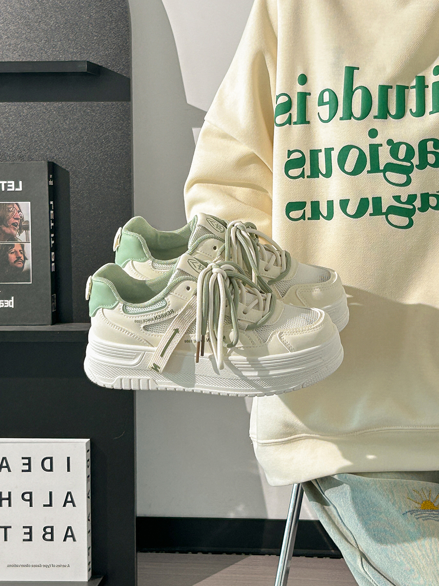 Women's Breathable White Platform Sneakers - Thick-Soled Summer Shoes for Skirts, Height-Increasing, Versatile Big-Toe Design Women's Breathable White Platform Sneakers - Thick-Soled Summer Shoes for Skirts, Height-Increasing, Versatile Big-Toe Design