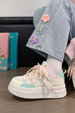 Women's Breathable White Platform Sneakers - Thick-Soled Summer Shoes for Skirts, Height-Increasing, Versatile Big-Toe Design