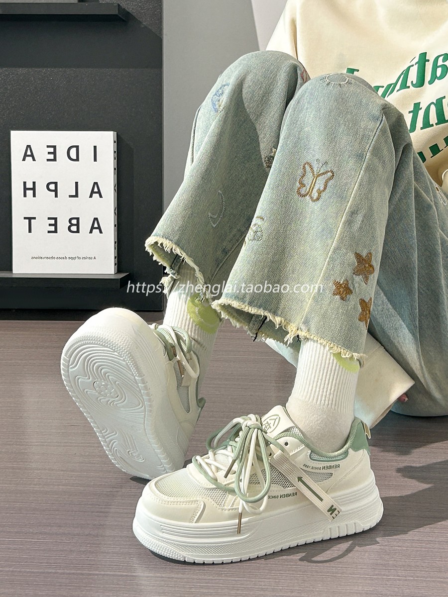 Women's Breathable White Platform Sneakers - Thick-Soled Summer Shoes for Skirts, Height-Increasing, Versatile Big-Toe Design Women's Breathable White Platform Sneakers - Thick-Soled Summer Shoes for Skirts, Height-Increasing, Versatile Big-Toe Design