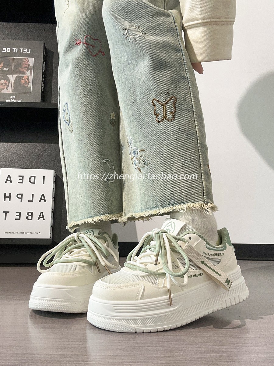 Women's Breathable White Platform Sneakers - Thick-Soled Summer Shoes for Skirts, Height-Increasing, Versatile Big-Toe Design Women's Breathable White Platform Sneakers - Thick-Soled Summer Shoes for Skirts, Height-Increasing, Versatile Big-Toe Design