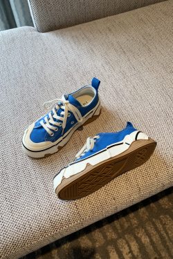 Women's Canvas Lace-Up Sneakers - 2025 Spring Korean Style Thick-Soled Low-Top Casual Shoes - Fashionable and Versatile for Everyday Wear