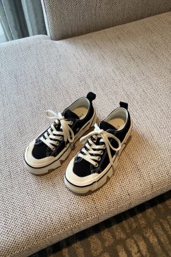 Women's Canvas Lace-Up Sneakers - 2025 Spring Korean Style Thick-Soled Low-Top Casual Shoes - Fashionable and Versatile for Everyday Wear