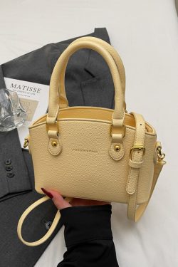 Women's Casual Crossbody Bucket Bag - Trendy 2025 Lychee Pattern Handbag, Versatile Style for Everyday Use