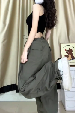 Women's Casual Draped Wide-Leg Pants - American Style Spring/Summer Loose Sports Trousers for Petite Sizes