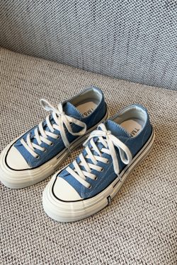 Women’s Casual Sneakers - 2025 Korean Style Lace-Up Flat Low-Top Canvas Shoes for Versatile Everyday Wear