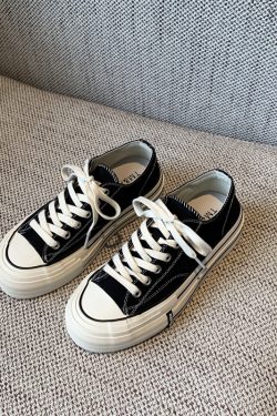 Women’s Casual Sneakers - 2025 Korean Style Lace-Up Flat Low-Top Canvas Shoes for Versatile Everyday Wear