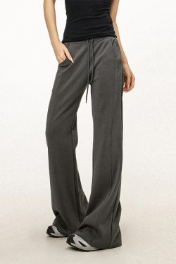 Women's Casual Sports Flared Pants - Micro-Flare Wide-Leg Sweatpants for Yoga & Everyday Wear - American Style