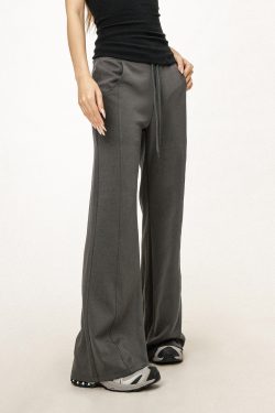 Women's Casual Sports Flared Pants - Micro-Flare Wide-Leg Sweatpants for Yoga & Everyday Wear - American Style