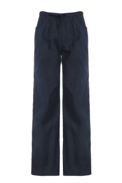 Women's Casual Wide Leg Pants - Simple Deep Blue Low Waist Elastic Drawstring Draped Street Style Trousers