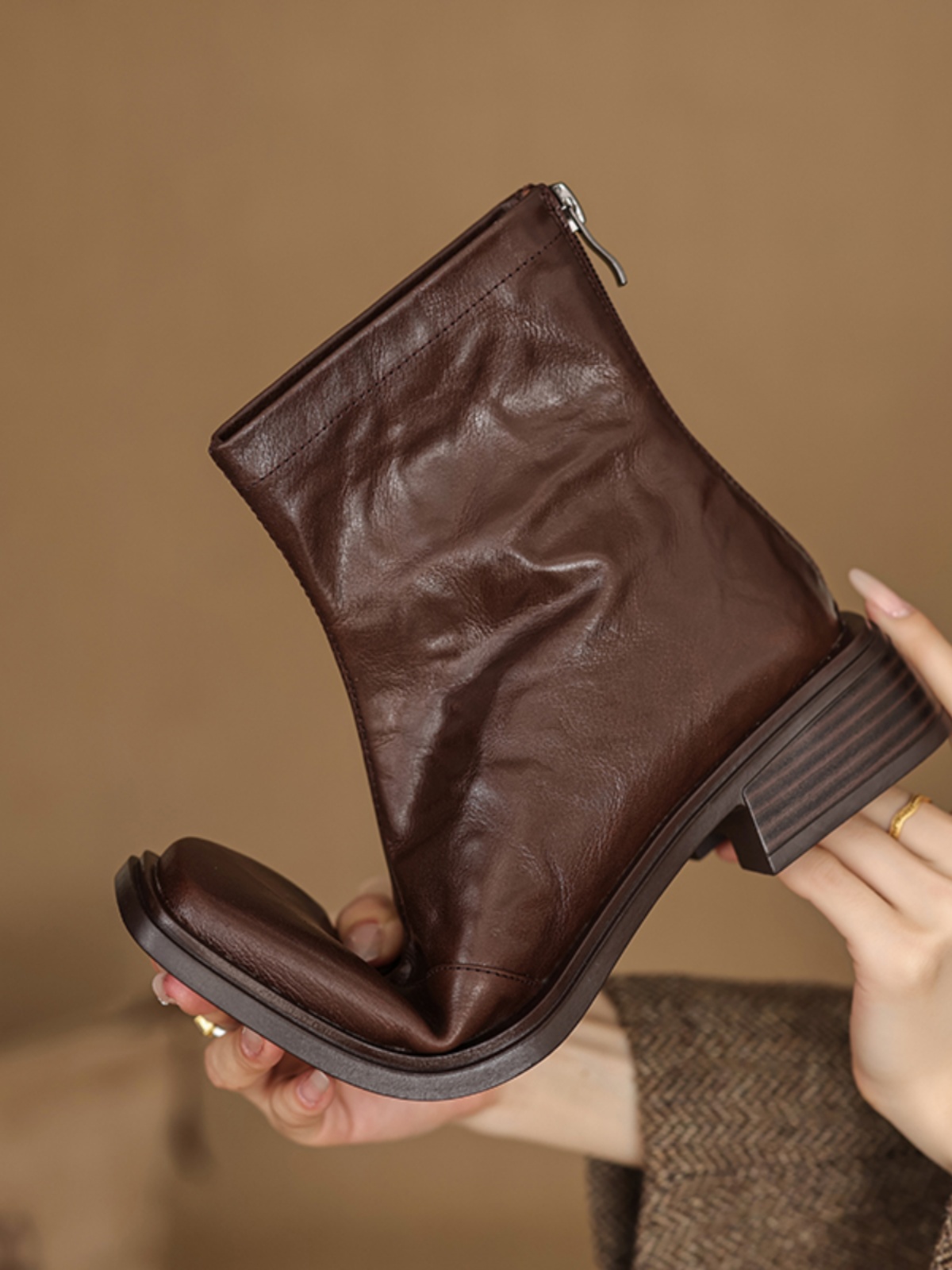 Women's Chunky Heel Ankle Boots - Slim Fit Square Toe Martin Boots for Autumn Winter 2024 in Black Women's Chunky Heel Ankle Boots - Slim Fit Square Toe Martin Boots for Autumn Winter 2024 in Black