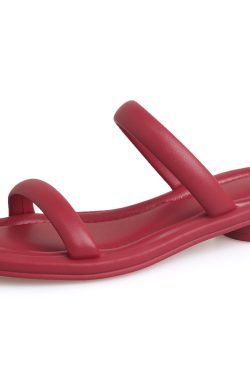 Women’s Chunky Mid-Heel Slide Sandals - Comfortable Open-Toe Design for Summer Casual Wear, Versatile Square Toe Slippers