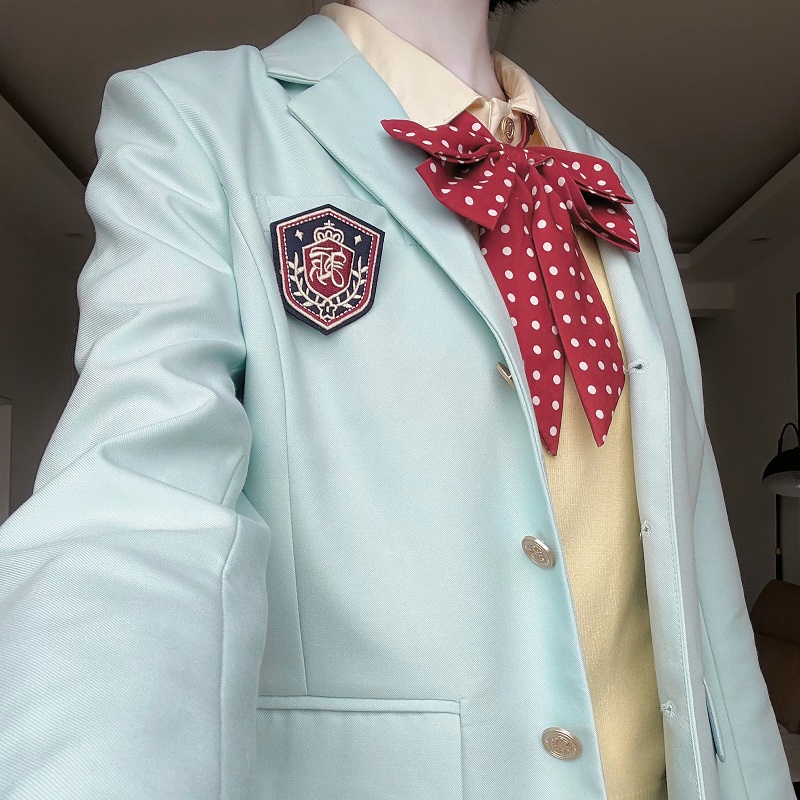 Women's College Style Black Suit Jacket - Dark Blue Three-Button Blazer, Trendy JK Uniform for Female Students Women's College Style Black Suit Jacket - Dark Blue Three-Button Blazer, Trendy JK Uniform for Female Students