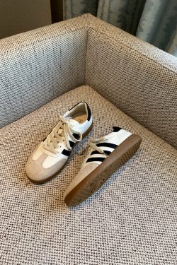 Women's Color-Block Lace-Up Flat Genuine Leather Casual Cycling Sneakers - Trendy 2025 Fashion Footwear