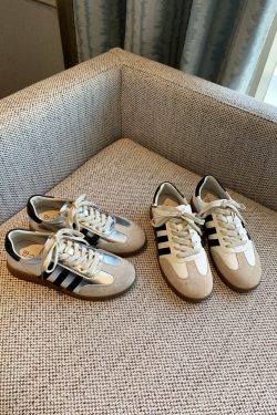 Women's Color-Block Lace-Up Flat Genuine Leather Casual Cycling Sneakers - Trendy 2025 Fashion Footwear