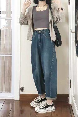 Women's Curved Knife Dad Pants 2025 - Loose Fit Cross Pants for Petite & Plus-Size, Fashionable Sickle Style Jeans