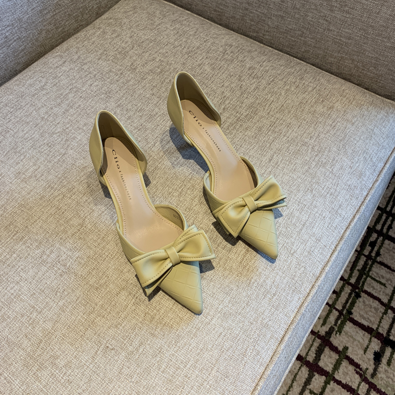 Women's Elegant Pointed Toe Bow Mid-Heel Shoes - Spring 2025 Versatile Hollow Slim Fit Commuting Style Women's Elegant Pointed Toe Bow Mid-Heel Shoes - Spring 2025 Versatile Hollow Slim Fit Commuting Style