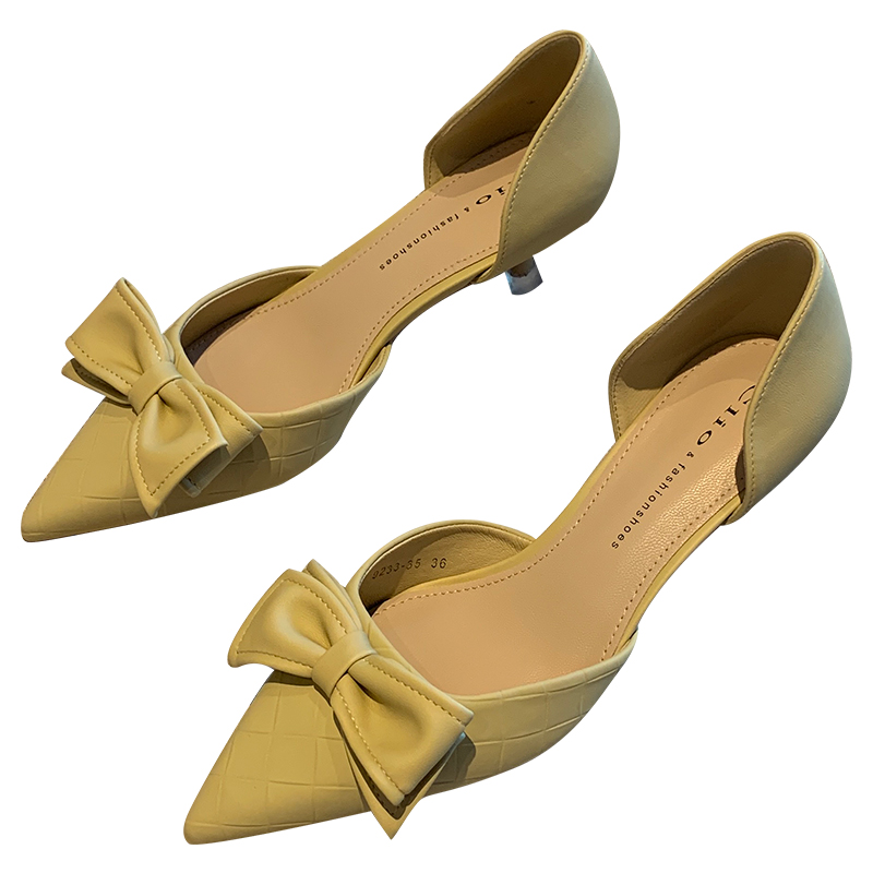 Women's Elegant Pointed Toe Bow Mid-Heel Shoes - Spring 2025 Versatile Hollow Slim Fit Commuting Style Women's Elegant Pointed Toe Bow Mid-Heel Shoes - Spring 2025 Versatile Hollow Slim Fit Commuting Style