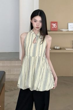 Women's Floral Jacquard Puff Cloud Vest with Stand Collar & Straps - All-Cotton Color-Woven Chinese Style Top