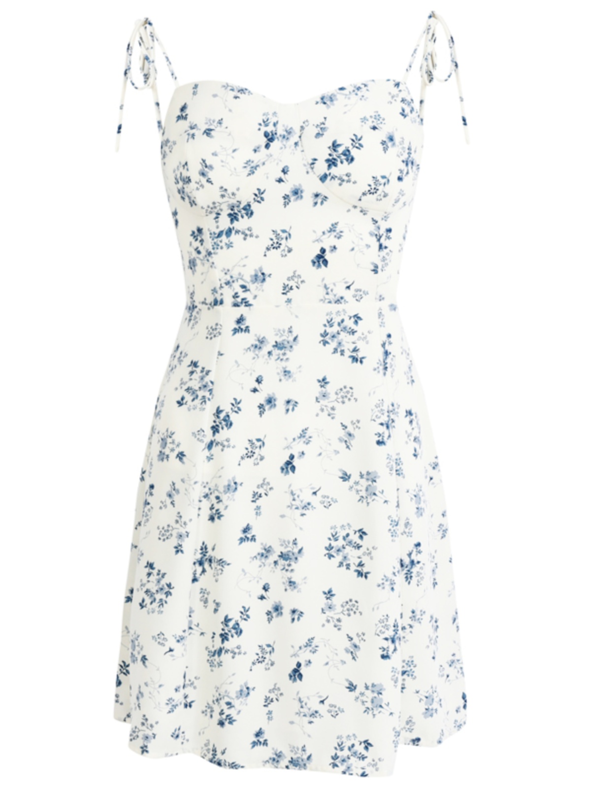 Women's Floral Spaghetti Strap Short Dress - French Style Vacation Dress for Summer 2025 in White - Small Size Women's Floral Spaghetti Strap Short Dress - French Style Vacation Dress for Summer 2025 in White - Small Size