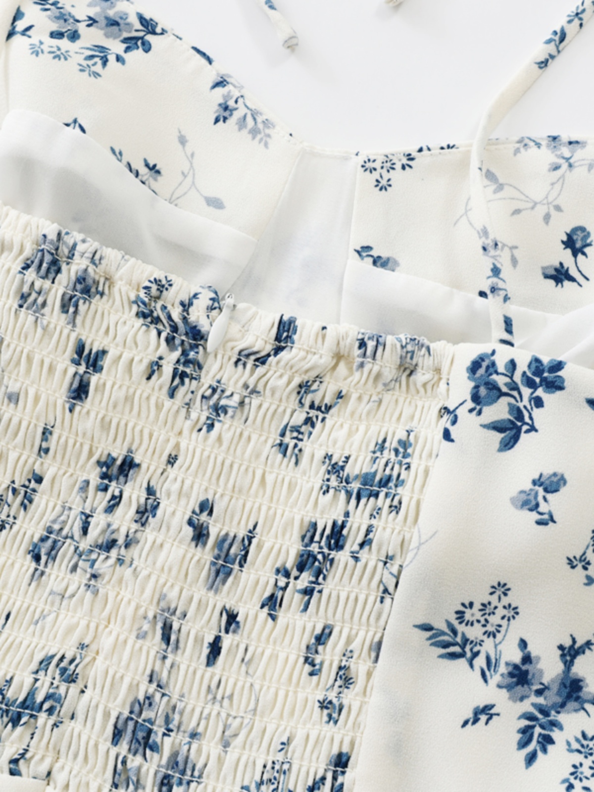 Women's Floral Spaghetti Strap Short Dress - French Style Vacation Dress for Summer 2025 in White - Small Size Women's Floral Spaghetti Strap Short Dress - French Style Vacation Dress for Summer 2025 in White - Small Size