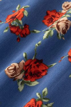 Women's French-Style Floral A-Line Dress - Blue V-Neck Vacation Dress for Summer 2025 - Chic 90s Inspired Fashion