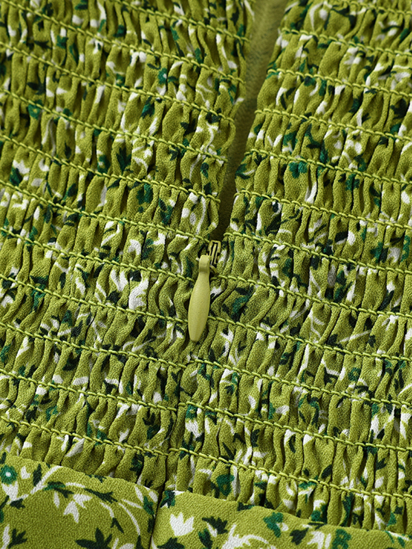 Women's French Style Green Summer Dress 2025 - High-End, Waist-Cinching, Slimming Design for Vacation and Everyday Wear Women's French Style Green Summer Dress 2025 - High-End, Waist-Cinching, Slimming Design for Vacation and Everyday Wear