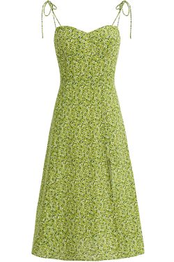 Women's French Style Green Summer Dress 2025 - High-End, Waist-Cinching, Slimming Design for Vacation and Everyday Wear
