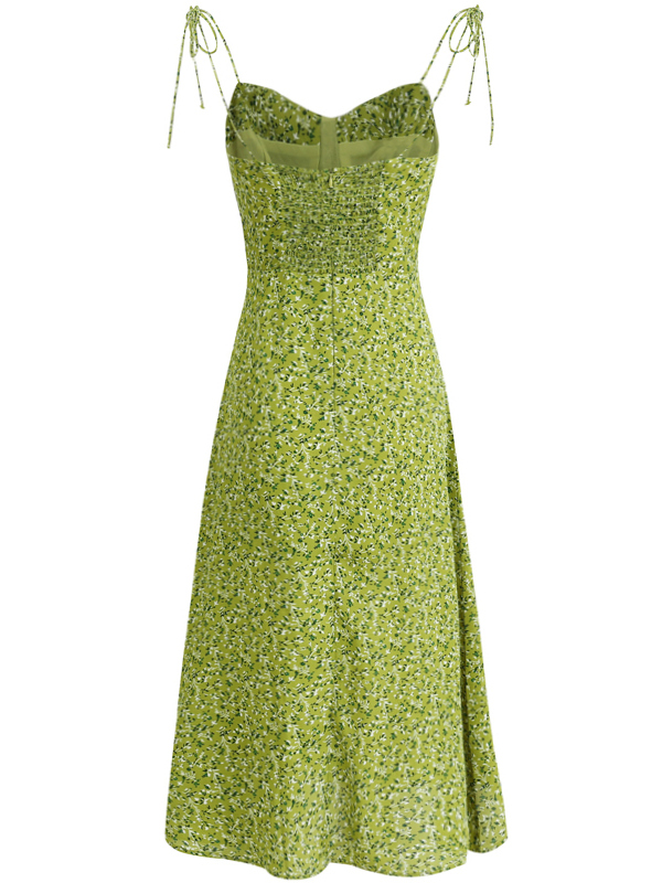 Women's French Style Green Summer Dress 2025 - High-End, Waist-Cinching, Slimming Design for Vacation and Everyday Wear Women's French Style Green Summer Dress 2025 - High-End, Waist-Cinching, Slimming Design for Vacation and Everyday Wear