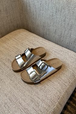 Women's Genuine Leather One-Strap Thick-Soled Outdoor Slides Sandals – Summer 2025 Soft Sole Footwear for Comfort and Style