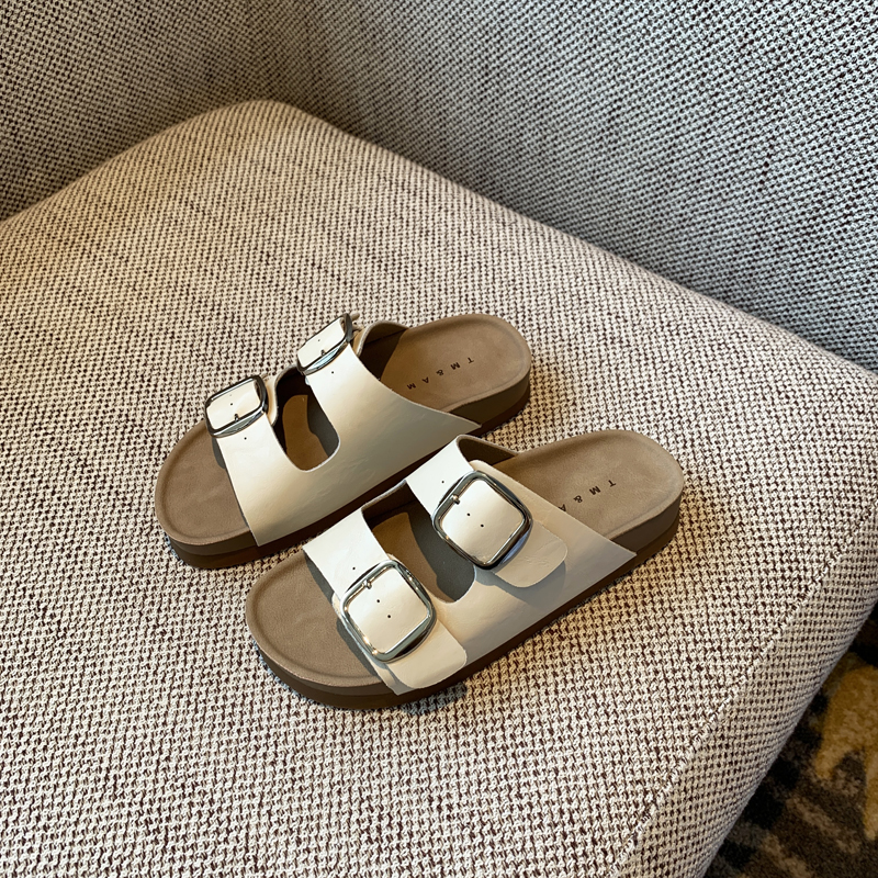 Women's Genuine Leather One-Strap Thick-Soled Outdoor Slides Sandals – Summer 2025 Soft Sole Footwear for Comfort and Style Women's Genuine Leather One-Strap Thick-Soled Outdoor Slides Sandals – Summer 2025 Soft Sole Footwear for Comfort and Style