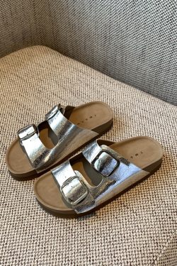 Women's Genuine Leather One-Strap Thick-Soled Outdoor Slides Sandals – Summer 2025 Soft Sole Footwear for Comfort and Style