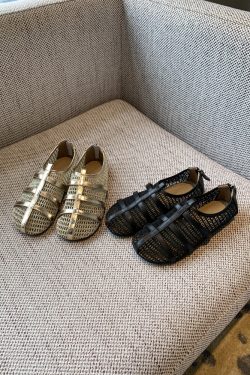 Women's Genuine Leather Roman Sandals 2025 Summer Hollow Mesh Back Zipper Flat Shoes, Boho Chic Style, Comfortable Footwear