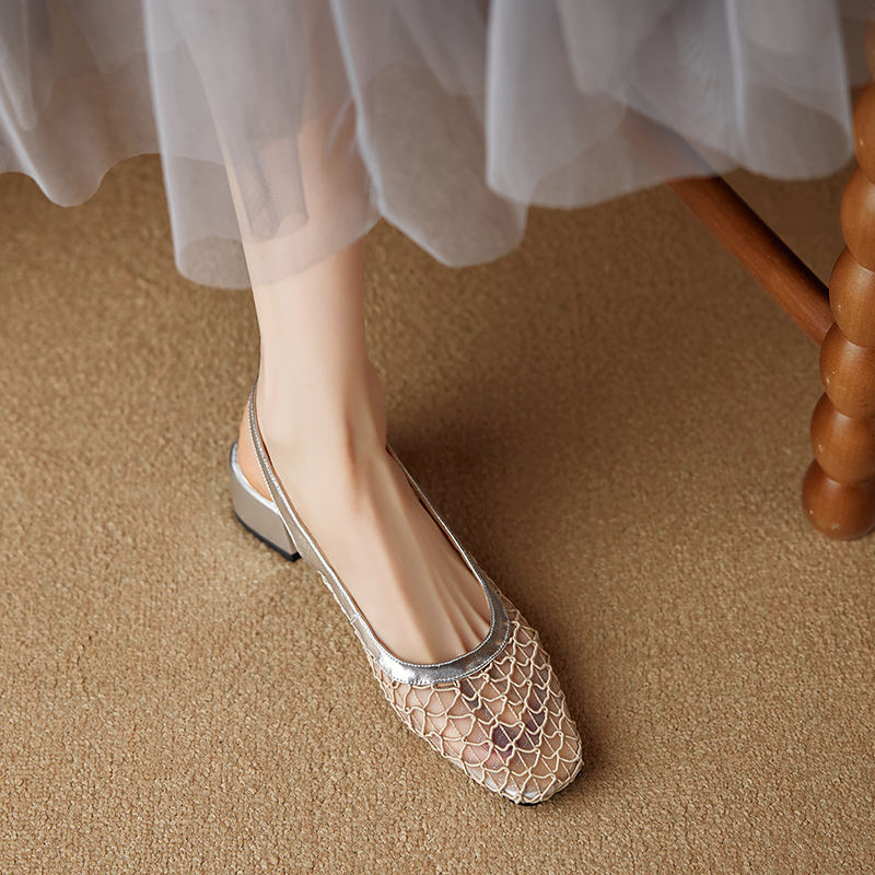 Women’s Genuine Leather Square-Toe Mesh Sandals - Breathable Mid-Heel Summer Footwear, Versatile Closed-Toe Style for 2025 Women’s Genuine Leather Square-Toe Mesh Sandals - Breathable Mid-Heel Summer Footwear, Versatile Closed-Toe Style for 2025