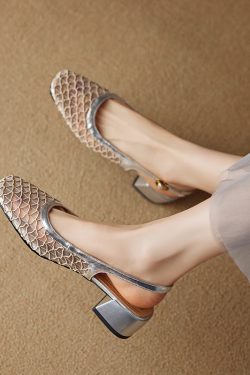 Women’s Genuine Leather Square-Toe Mesh Sandals - Breathable Mid-Heel Summer Footwear, Versatile Closed-Toe Style for 2025