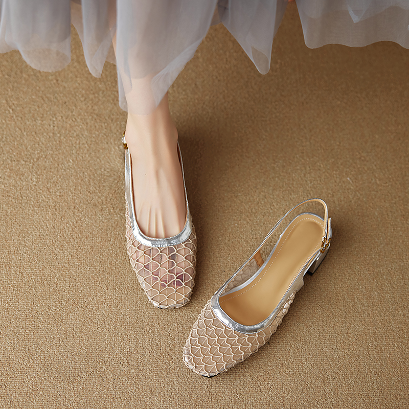 Women’s Genuine Leather Square-Toe Mesh Sandals - Breathable Mid-Heel Summer Footwear, Versatile Closed-Toe Style for 2025 Women’s Genuine Leather Square-Toe Mesh Sandals - Breathable Mid-Heel Summer Footwear, Versatile Closed-Toe Style for 2025