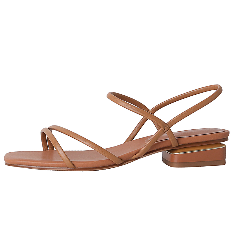 Women's Genuine Leather Square-Toe Open-Toe Sandals, Summer 2025 Fashion, Medium Chunky Heel, One-Strap Style Women's Genuine Leather Square-Toe Open-Toe Sandals, Summer 2025 Fashion, Medium Chunky Heel, One-Strap Style