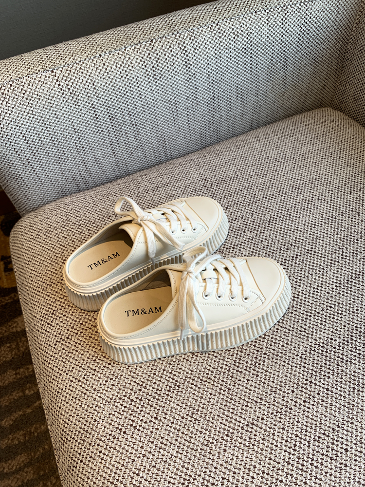 Women's Genuine Leather Thick-Soled Platform Slip-On Backless Outdoor Slippers - White 2025 Style Women's Genuine Leather Thick-Soled Platform Slip-On Backless Outdoor Slippers - White 2025 Style