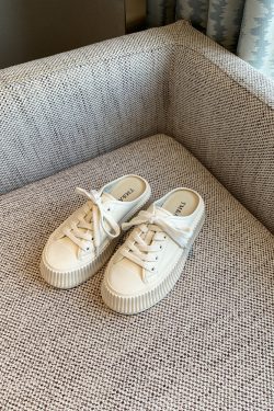 Women's Genuine Leather Thick-Soled Platform Slip-On Backless Outdoor Slippers - White 2025 Style