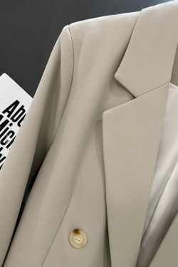 Women's Gray British Style Blazer, Trendy Small Suit Jacket for Spring & Autumn 2025, Chic Commuter Fashion