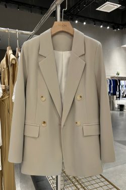 Women's Gray British Style Blazer, Trendy Small Suit Jacket for Spring & Autumn 2025, Chic Commuter Fashion