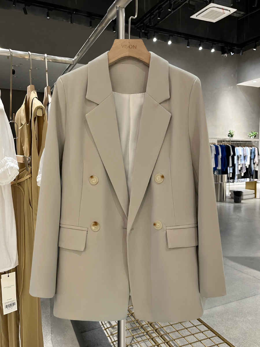 Women's Gray British Style Blazer, Trendy Small Suit Jacket for Spring & Autumn 2025, Chic Commuter Fashion Women's Gray British Style Blazer, Trendy Small Suit Jacket for Spring & Autumn 2025, Chic Commuter Fashion