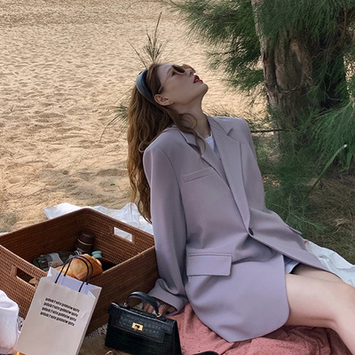 Women's Gray Suit Set - Casual Blazer & Wide-Leg Pants, Chic 2025 Style, High-End Feel, Perfect for Petite Sizes Women's Gray Suit Set - Casual Blazer & Wide-Leg Pants, Chic 2025 Style, High-End Feel, Perfect for Petite Sizes