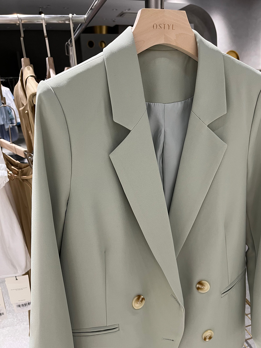 Women's Green Casual Suit Jacket - Trendy Spring Autumn Style for Petite Sizes, Chic Fashion Must-Have Women's Green Casual Suit Jacket - Trendy Spring Autumn Style for Petite Sizes, Chic Fashion Must-Have