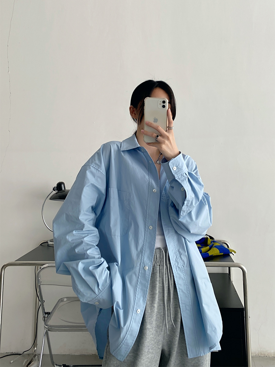 Women's High-End Casual Loose Long-Sleeve Shirt - Sun Grapefruit Cool Breeze Mid-Length Top for Spring/Summer Women's High-End Casual Loose Long-Sleeve Shirt - Sun Grapefruit Cool Breeze Mid-Length Top for Spring/Summer