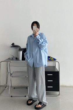 Women's High-End Casual Loose Long-Sleeve Shirt - Sun Grapefruit Cool Breeze Mid-Length Top for Spring/Summer