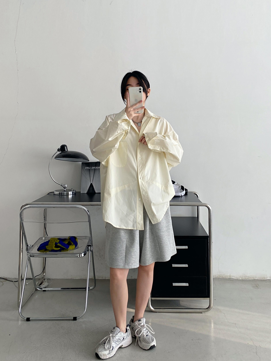 Women's High-End Casual Loose Long-Sleeve Shirt - Sun Grapefruit Cool Breeze Mid-Length Top for Spring/Summer Women's High-End Casual Loose Long-Sleeve Shirt - Sun Grapefruit Cool Breeze Mid-Length Top for Spring/Summer