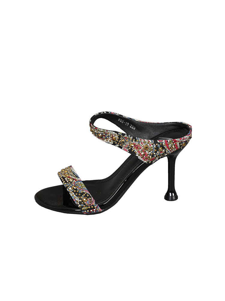 Women's High-Heeled One-Strap Slippers, Trendy Studded Summer Sandals, Versatile Cool Shoes for Outdoor Wear 2025 Women's High-Heeled One-Strap Slippers, Trendy Studded Summer Sandals, Versatile Cool Shoes for Outdoor Wear 2025