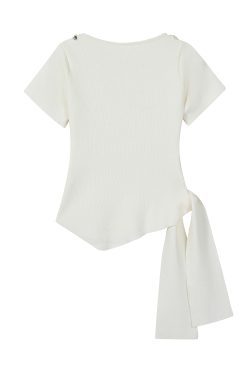 Women's Irregular Bohemian Short Sleeve Top - Unique Summer Outfit with Gorgeous Design for Trendy 90s and Y2K Style