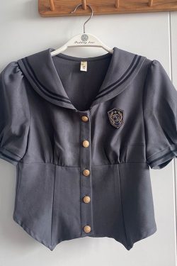 Women's Japanese Style Sailor Suit JK Uniform Shirt Set - Waist-Defined Long & Short Sleeve, Spring Summer 2024, College Style