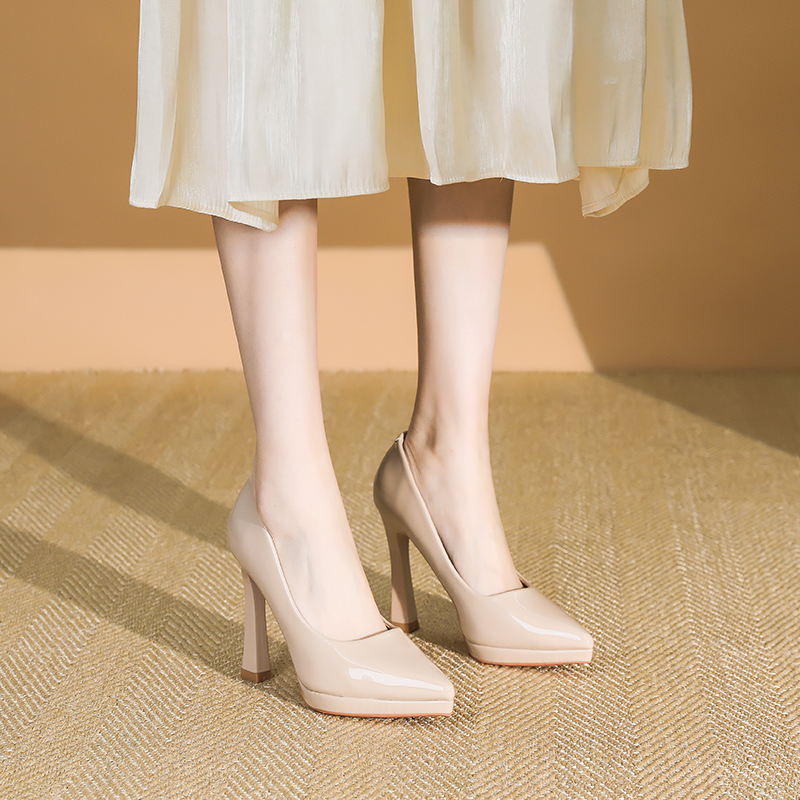 Women's Korean Style High Heels 12CM Thin Heels, Versatile Spring Pointed Toe Platform Pumps for Parties Women's Korean Style High Heels 12CM Thin Heels, Versatile Spring Pointed Toe Platform Pumps for Parties